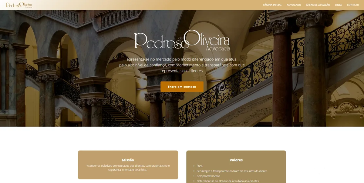 Site institucional de escritório de advocacia entregue pela ASV