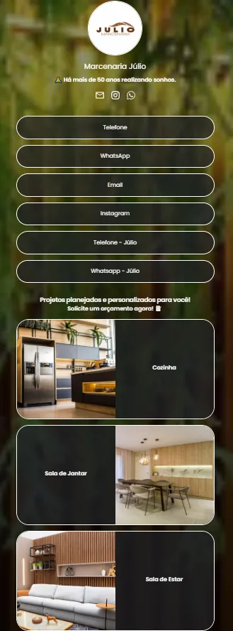 Mini site de marcenaria com galeria de projetos