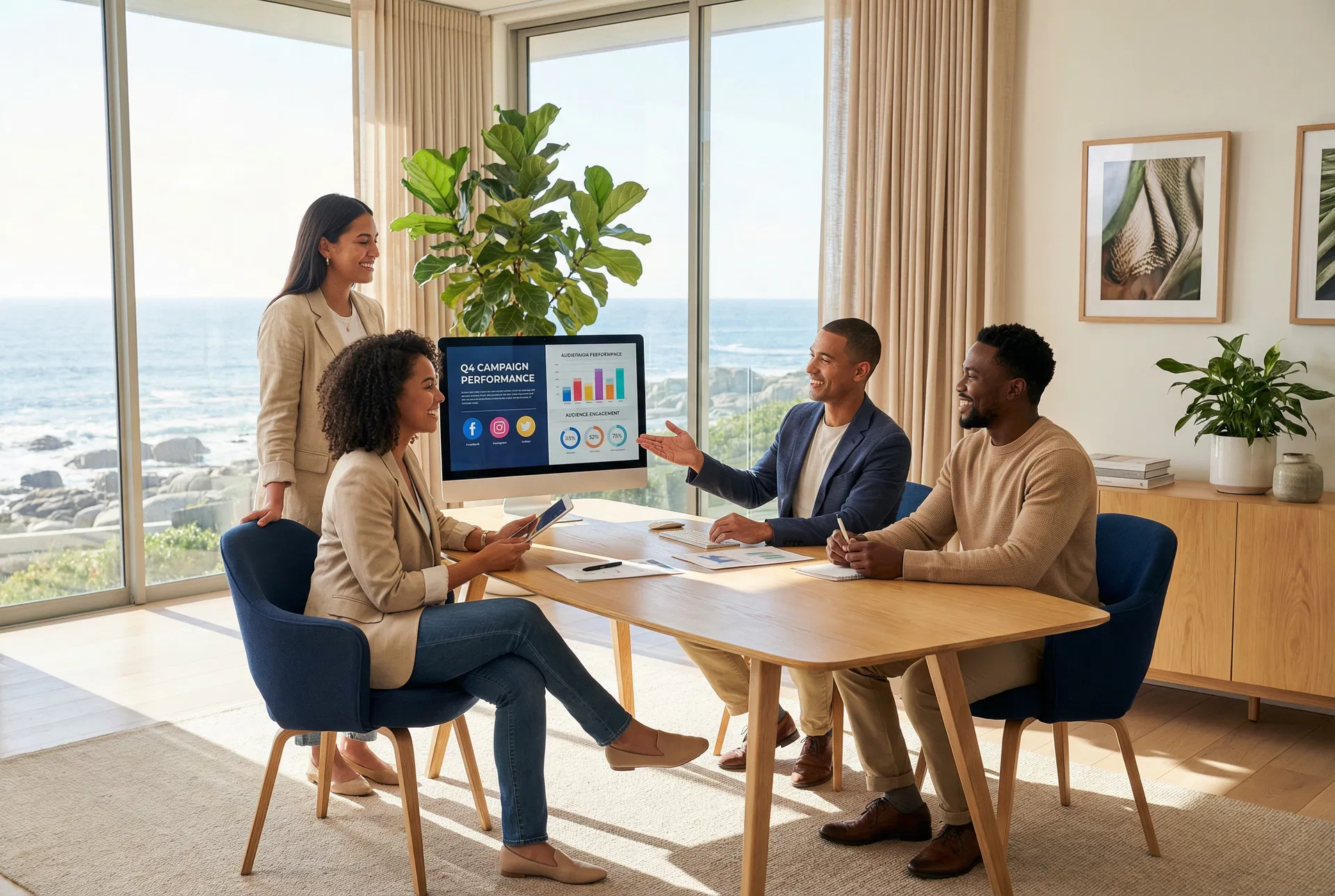 Equipe ASV Mídia Lagos trabalhando em estratégias de marketing digital